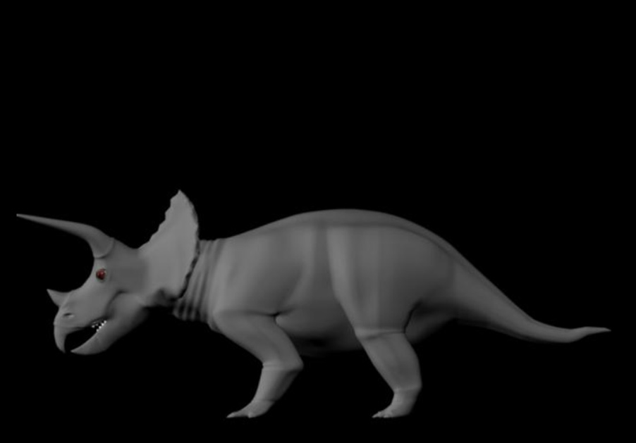 side view of 3D triceratops