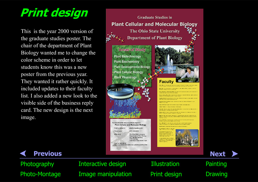 11 x 17 Poster to be printed to advertise OSU Plant Biology's programs
