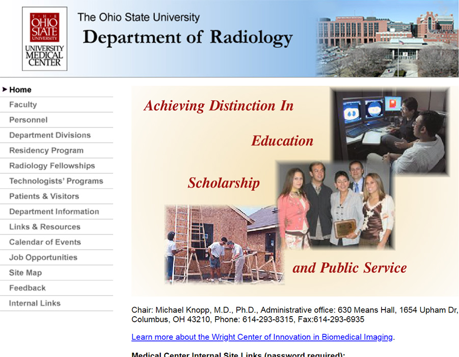 OSU Department of Radiology's site
