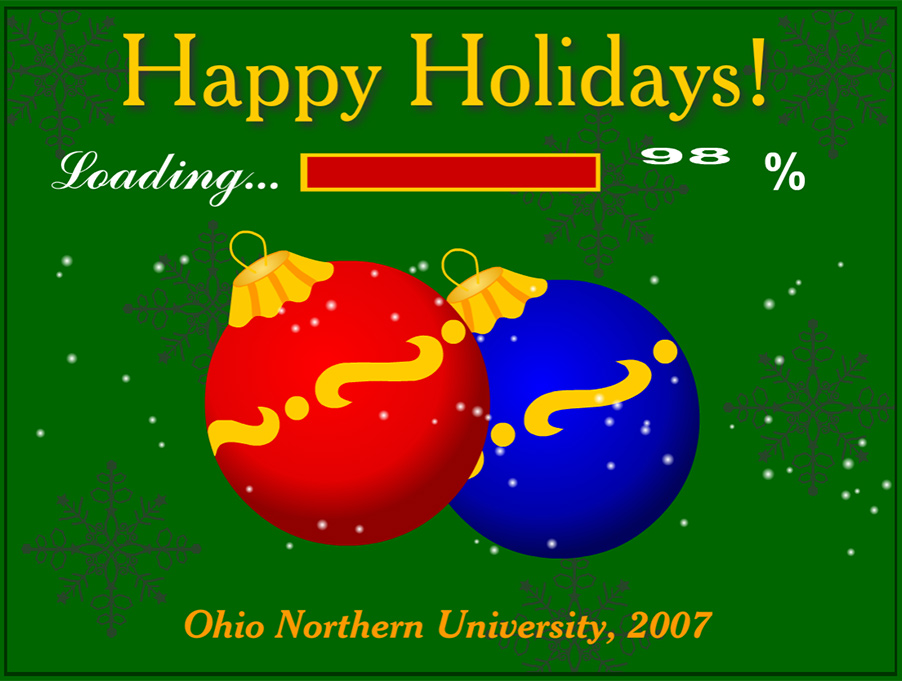 ONU Holiday Card Loader Screen